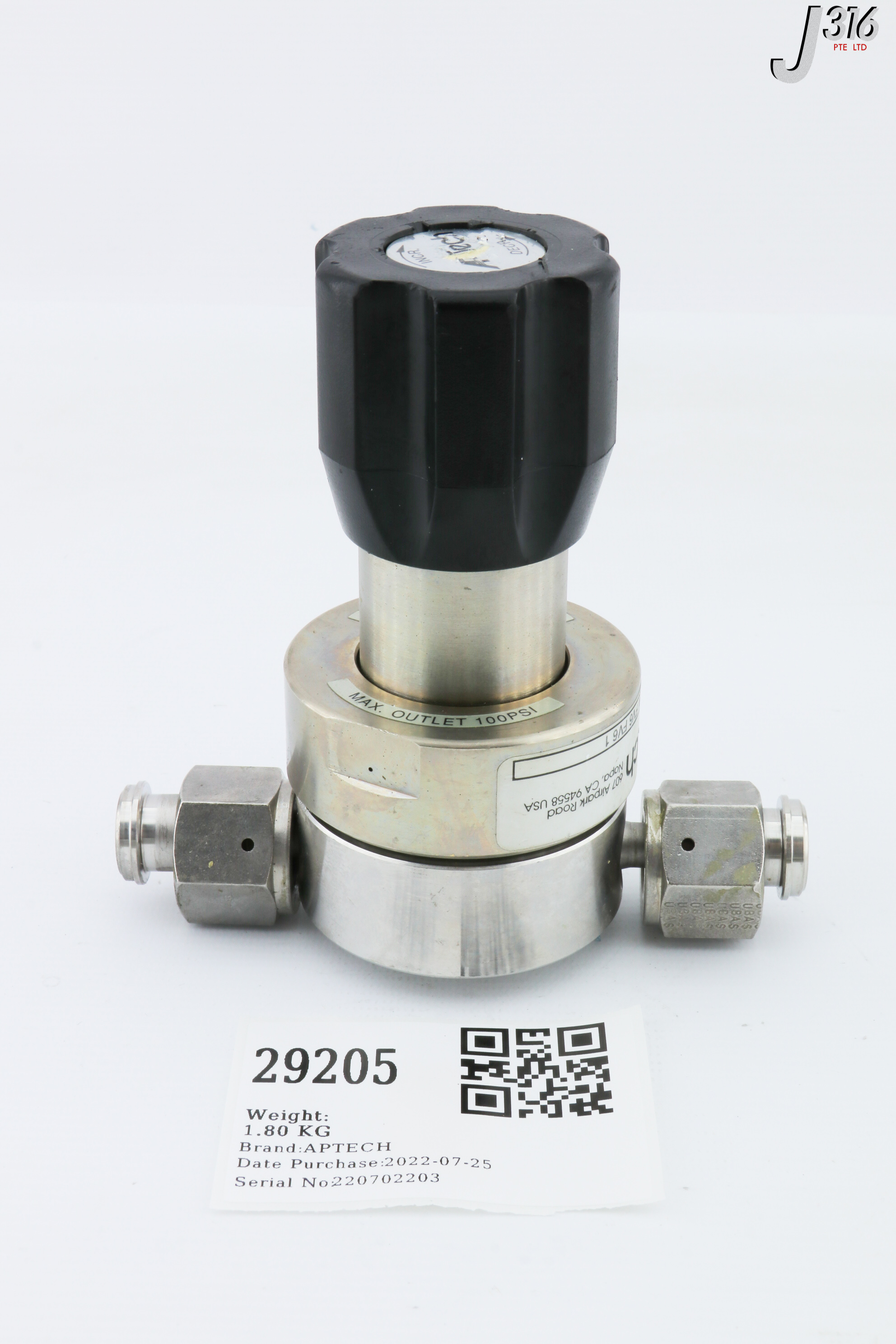 ユウ 29205 APTECH DIAPHRAGM REGULATOR AP1810S 3PW FV6 FV6 1 | eBay